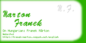 marton franek business card
